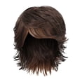 thumbnail image 2 of Cptfadh Human Hair Mens Wig Brown Short Layered Natural Wave Synthetic Male Wigs With Bangs Party Daily, 2 of 6