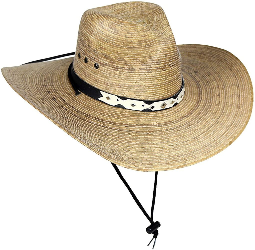 Kinder Cowboy Hut Cap Lederband Strohhut Tex Mex Western Hat Country Trapper 