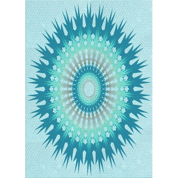 Ahgly Company Machine Washable Indoor Rectangle Transitional Tron Blue Area Rugs, 2' x 3'
