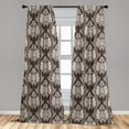 thumbnail image 5 of Ambesonne Damask Curtains, Victorian Blooming Foliage, Pair of 28"x84", Brown and Beige, 5 of 5