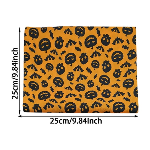6Pcs Halloween Digital Print Fabric Squares, 9.84x9.84 Inch Polyester Patchwork Material, Spooky Pumpkin and Bat Pattern for DIY Quilting Sewing and Craft Projects