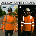 thumbnail image 7 of Hi-Vis Safety Shirt Class 3 Reflective, Orange Long Sleeve Work T-Shirt 6-Pack M, 7 of 7