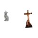 thumbnail image 1 of Figura de gato de resina y escultura de Jesús, adorno decorativo para sala de estar, dormitorio, mesa, estantería, entrada, oficina., 1 of 8