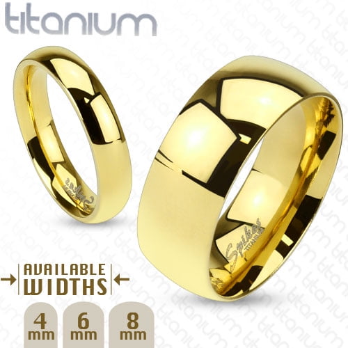 6mm Classic Gold IP Solid Titanium Wedding Band Ring (SIZE: 12)