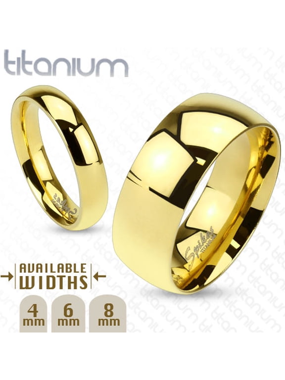 6mm Classic Gold IP Solid Titanium Wedding Band Ring (SIZE: 12)