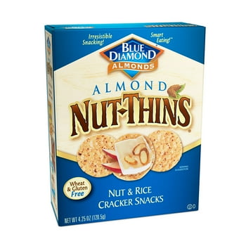 Blue Diamond Almonds Nut-Thins Almond Original Rice Cracker Snacks with Almonds, 4.25 oz