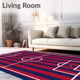 thumbnail image 2 of ODIKA 6'x9' Machine Washable Non-Slip Area Rug, Vertical Striped Soccer Field Pitch High Traffic Rug with Pad, Red, 841144, 2 of 8