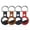 Black + Brown + Black + Red, variant on 4 Pack PU Leather AirTag Holder Keychain, Compatible with Apple AirTag, Scratch Resistant Anti-Lost Tracker Cover with Metal Key Ring for Keys, Luggage, Backpack & Pet Collars