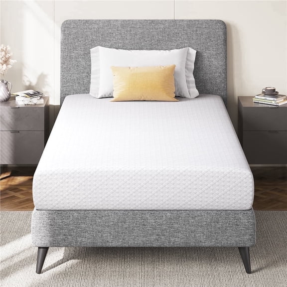 Yaheetech 8 Inch Twin Size Gel Memory Foam Mattress, Medium Firm, Green Tea Infused