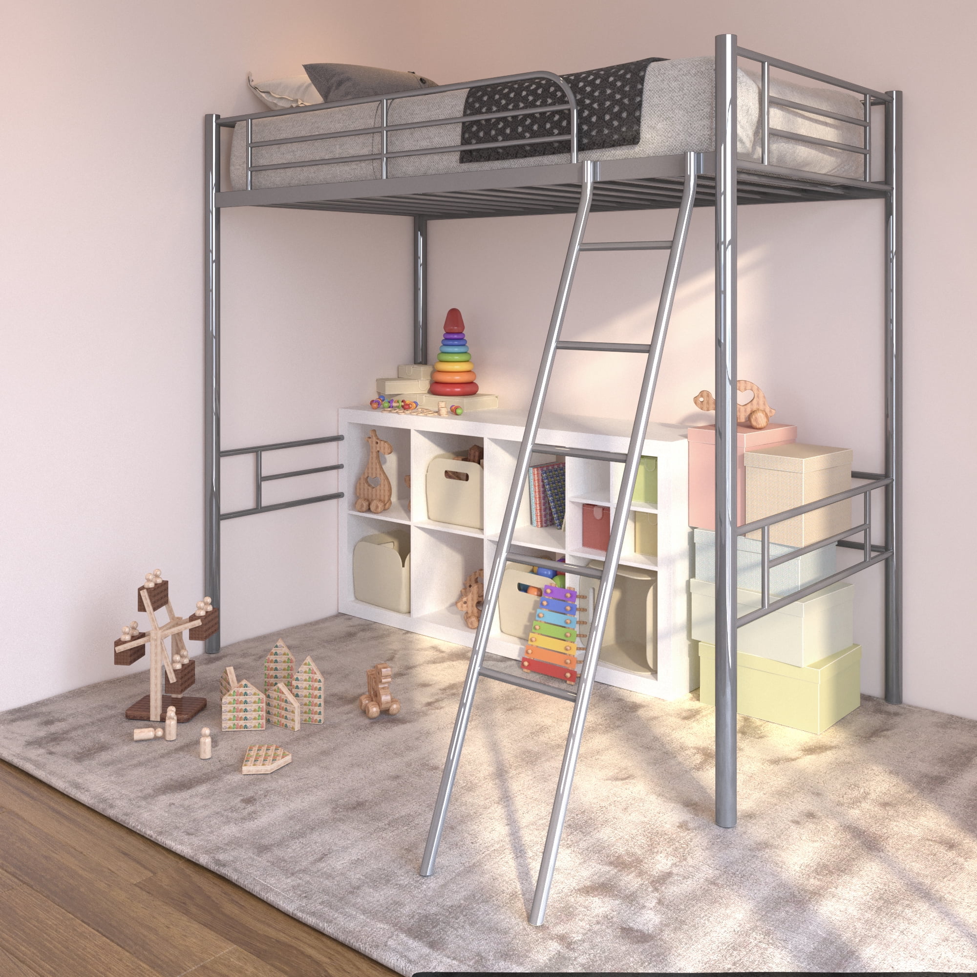 Metal Twin Loft Bed With Sy, New Bed Frame Smells Like Chemicals