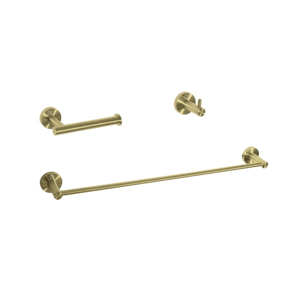 Freya 3-Piece Bathroom Hardware Set in Brushed Gold