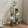 thumbnail image 1 of Plant Shelving,Plant Shelf For Multiple Plants,Wrought Iron Plant Shelf,Flower Pot Holder Display Racks With Wheels,For Garden,Patio, 1 of 4