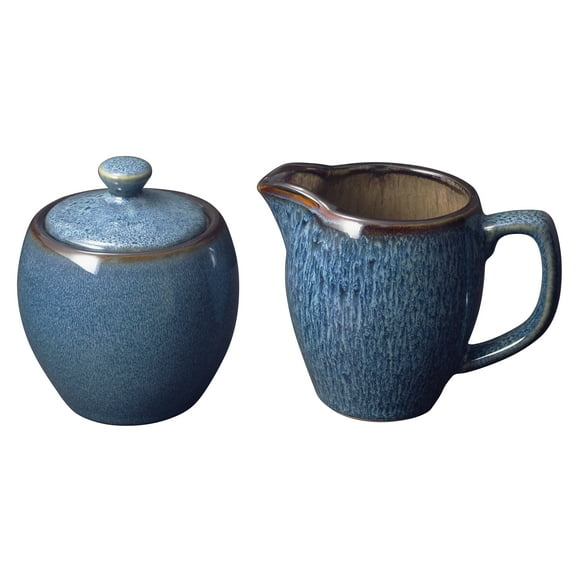 Pfaltzgraff Monroe Stoneware Sugar and Creamer Set Blue