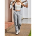 thumbnail image 5 of Weardear Straight Leg High Waisted Sweatpants Womens Casual Workout Pants with Inner Drawstring and Side Pockets, 5 of 6