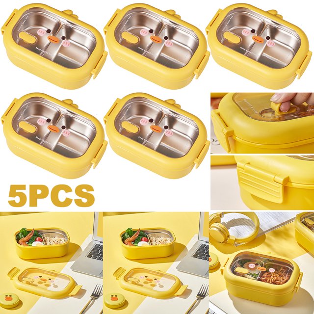 Contenedor Comida Portátil Sellado Acero Inoxidable para Estudiantes Primaria/empleados Oficina