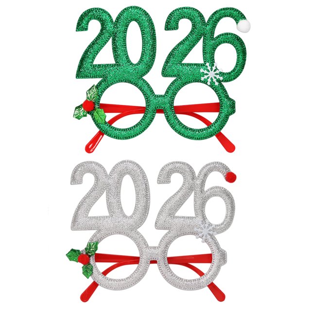 Gafas de Nochevieja 2026. Accesorios fotográficos para fiestas navideñas para adultos y niños. Gafas festivas para la fiesta de fin de año.