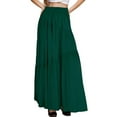 thumbnail image 4 of Weardear Women’s Boho Skirt Elastic High Waist Dress Pleated A-Line Flowy Swing Asymmetric Tiered Maxi Long Skirt Dress with Pockets, 4 of 5