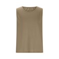 thumbnail image 4 of Men's Ribbed Tank Tops Knit Sleeveless Workout T Shirt Muscle Gym Fitness Tee Size 2XL Khaki, 4 of 7