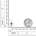 thumbnail image 3 of 925 Sterling Silver Purple Amethyst White Moissanite and White Created Sapphire Pendant Necklace for Women (0.66 Cttw, Gemstone February Birthstone, Heart 5MM and 4MM, with 18 inch Silver Chain), 3 of 3