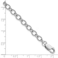 thumbnail image 2 of 925 Sterling Silver Polished Lobster Claw Closure Rhodium Plated Bracelet 7.5 Inch 5mm Wide Link Bracelet for Women, 2 of 2