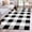Black, variant on 2x3 Ft Entryway Area Rug, Pink Plaid Kitchen Rug Runner Washable Floor Mat, Spring Farmhouse Buffalo Checkered Non Slip Indoor Door Mat Throw Carpet for Bathroom Living Room Bedroom