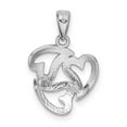 thumbnail image 2 of Finest Gold 14K White Gold Polished Cut-out 3-heart Pendant, 2 of 2
