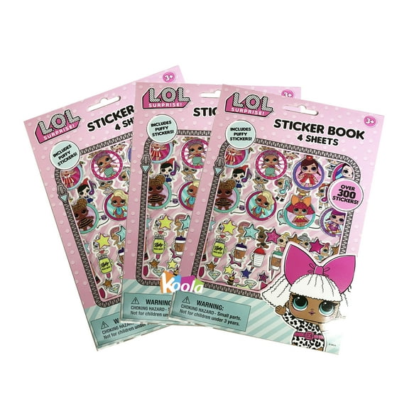 3pcs LOL Surprise Sticker Book with Puffy Stickers Party Favors Supplies Dolls