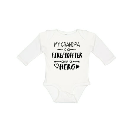 

Inktastic My Grandpa is a Firefighter and a Hero Gift Baby Boy or Baby Girl Long Sleeve Bodysuit