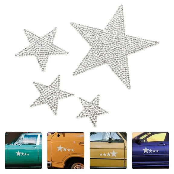 MLINS Silver Rhinestone Car Sticker Decal SelfAdhesive Decorative Auto Sticker for Women 2 Sets