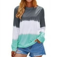 thumbnail image 4 of Women Casual Long Sleeve  Neck Colorblock Sweatshirts, 4 of 8