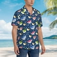 thumbnail image 2 of Cauagu Colorful Cartoon Shark Print Hawaiian Shirt for Men,Casual Short Sleeve Button Down Shirts Summer Beach Men's Regular-Fit Short-Sleeve Print Shirt -3X-Large, 2 of 6