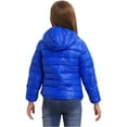 thumbnail image 2 of renvena Boys Girls Hooded Winter Puffer Jackets Lightweight Windproof Down Coat Warm Quilted Padded Outwear 3-16 Royal Blue 5-6, 2 of 7