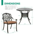 thumbnail image 4 of VIVIJASON 5-Piece Outdoor Patio Dining Set, All-Weather Cast Aluminum Conversation Set, Patio Furniture Set for Balcony Lawn Garden Backyard, Include 4 Chairs, a 35.2 inch Round Table w/Umbrella Hole, 4 of 7