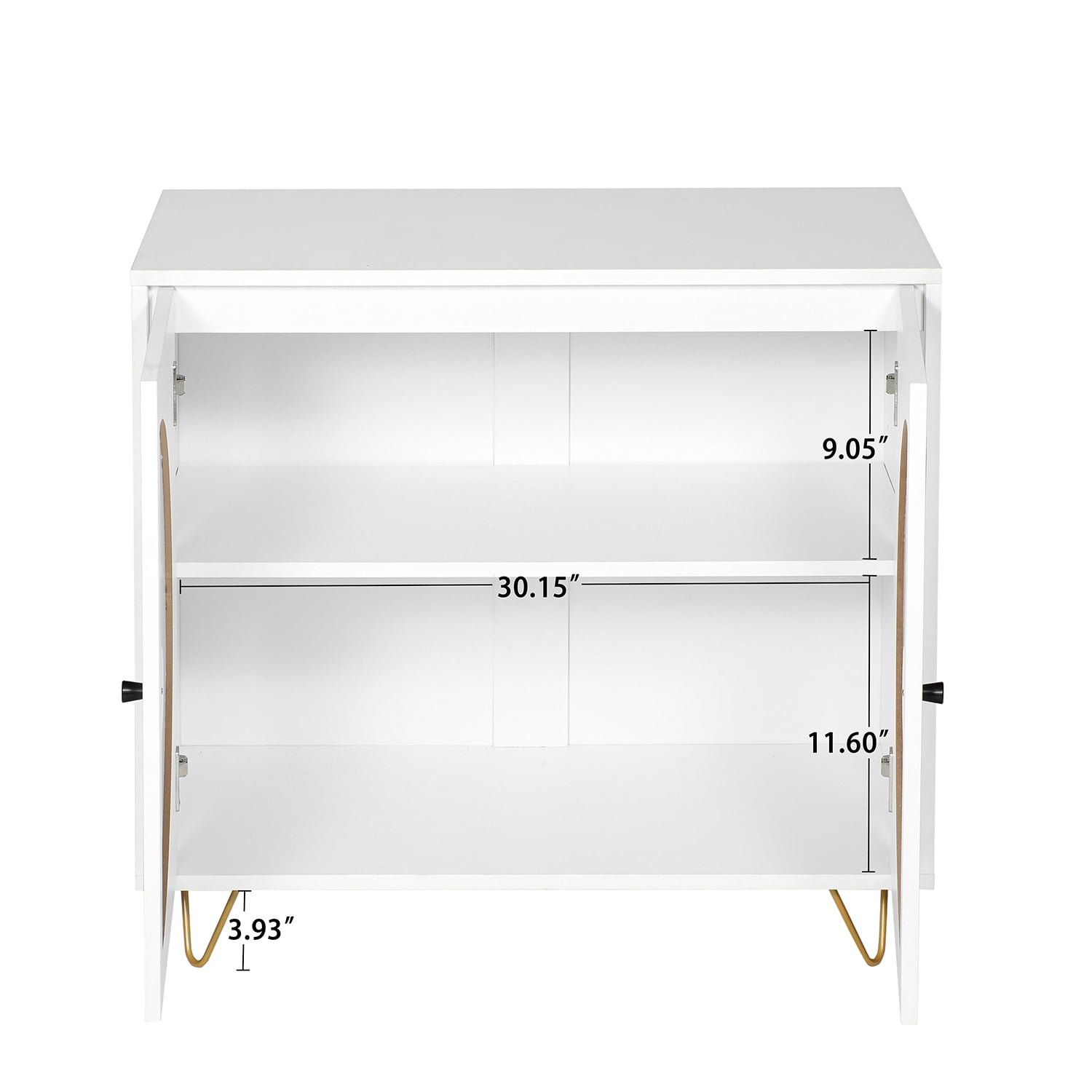 Kadyn Wood 2 Door Buffet Cabinet, Storage Cabinet for Kitchen, Accent Cabinet with Metal Leg, White Kadyn Wood 2 Door Buffet Cabinet, Storage Cabinet for Kitchen, Accent Cabinet with Metal Leg, White