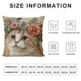 thumbnail image 5 of Qinduosi Vintage Animals Throw Pillow Covers Cute Cat with Flower Wreath Decorative Square Pillowcase for Home Sofa Car Bedroom Decor White, 5 of 5