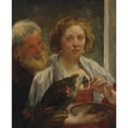 thumbnail image 3 of Jacob Jordaens 20x24 Black Modern Framed Museum Art Print Titled - A Bearded Man and a Woman with a Parrot; ‘Unrequited Love’, 3 of 5
