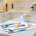 thumbnail image 6 of Yayeee Dish Drying Mat for Kitchen Counter 18"x24" Microfiber Absorbent Pad, Dark Blue Hand Drawn Sailboats, 6 of 7