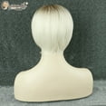 Creamily Short Wigs for Women Straight Platinum Blonde Wig Synthetic