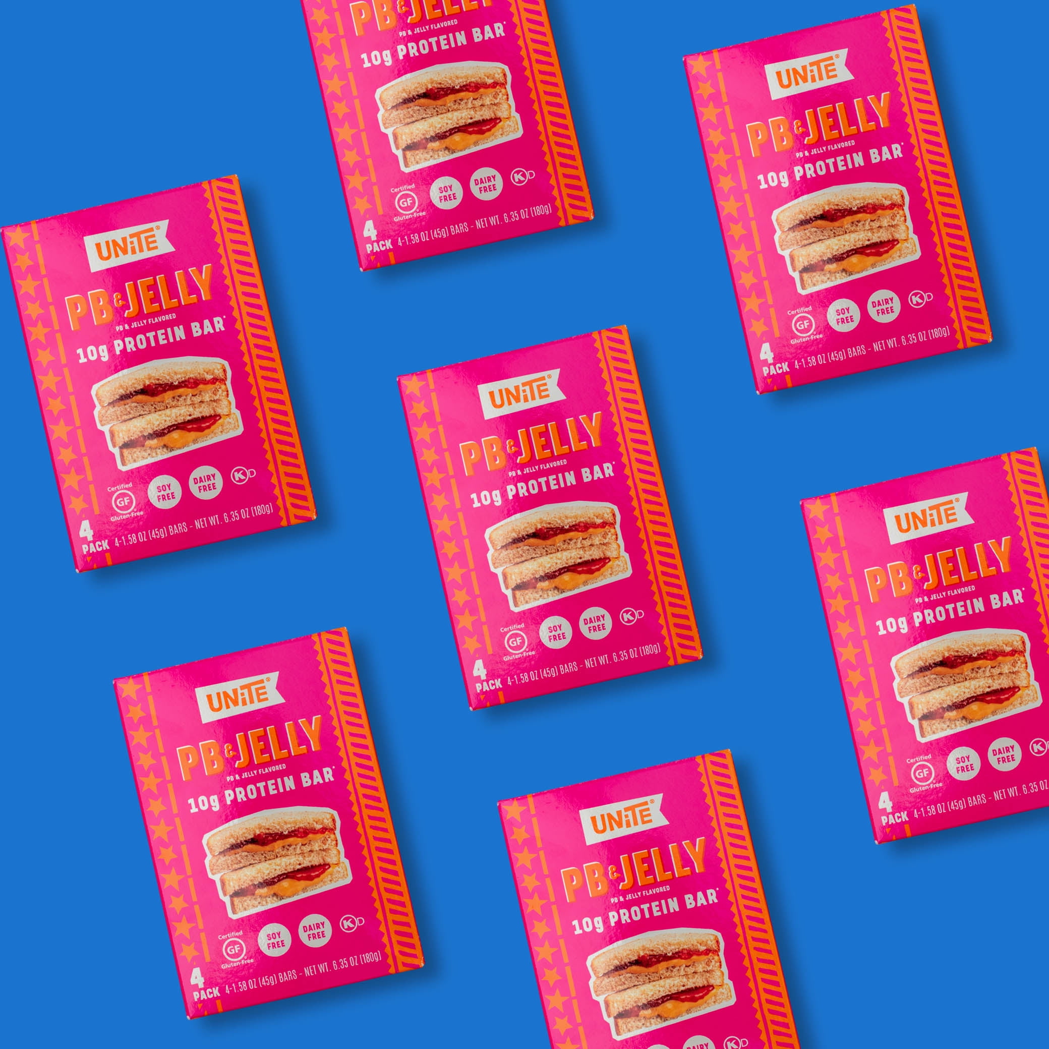 Unite Food, Natural Ingredient Protein Breakfast Bar, Peanut Butter and Jelly, 4 Ct, 1.59 oz.
