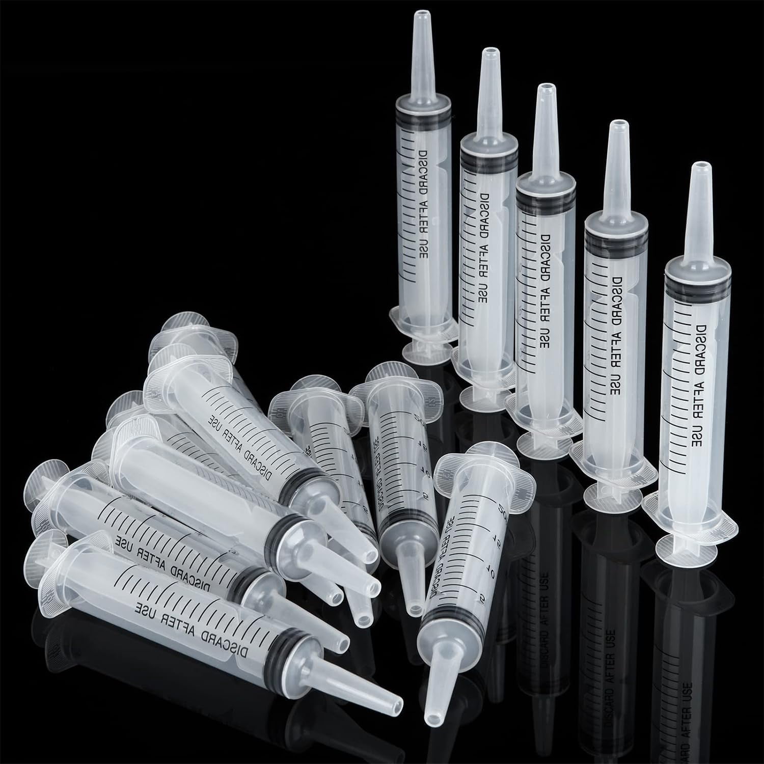 Plastic Syringes for Liquid, 20ml Syringes Without Needle & Individually Sealed, Syringes for Measuring,Lip Gloss, Liquid Refilling, DIY Crafts, Feeding Pets, Scientific Labs,50 Pack