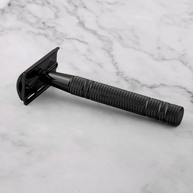 Herunwer Rasoir de Sûreté Noir Mat pour Hommes et Femmes, Rasoir à Lame Unique, Rasoir de Sûreté à Double Tranchant, Rasoirs de Sûreté pour Hommes, Rasoir Métallique Réutilisable, Rasage de Près et en Douceur