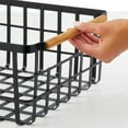 thumbnail image 4 of mDesign Metal Wire Organizer Basket, Bamboo Handles, 4 Pack, Matte Black/Natural, 4 of 9