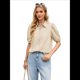 thumbnail image 2 of Camisas de Mujer con Botones, Mangas Abullonadas, Cuello Alto, Blusas Elegantes e Informales. Caqui Superficial M, 2 of 8