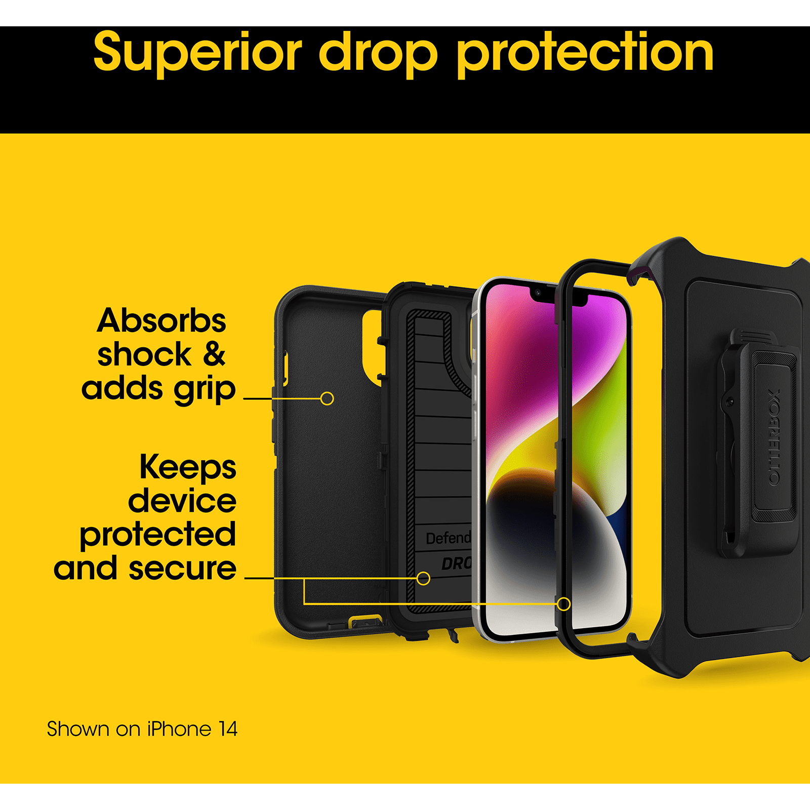 Otterbox Defender Series Pro for iPhone 15 Pro, Mountain Majesty (Purple)