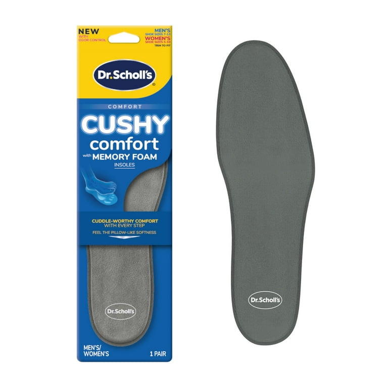 Scholl's Cushy Comfort Memory Foam Insoles Unisex Pair, All