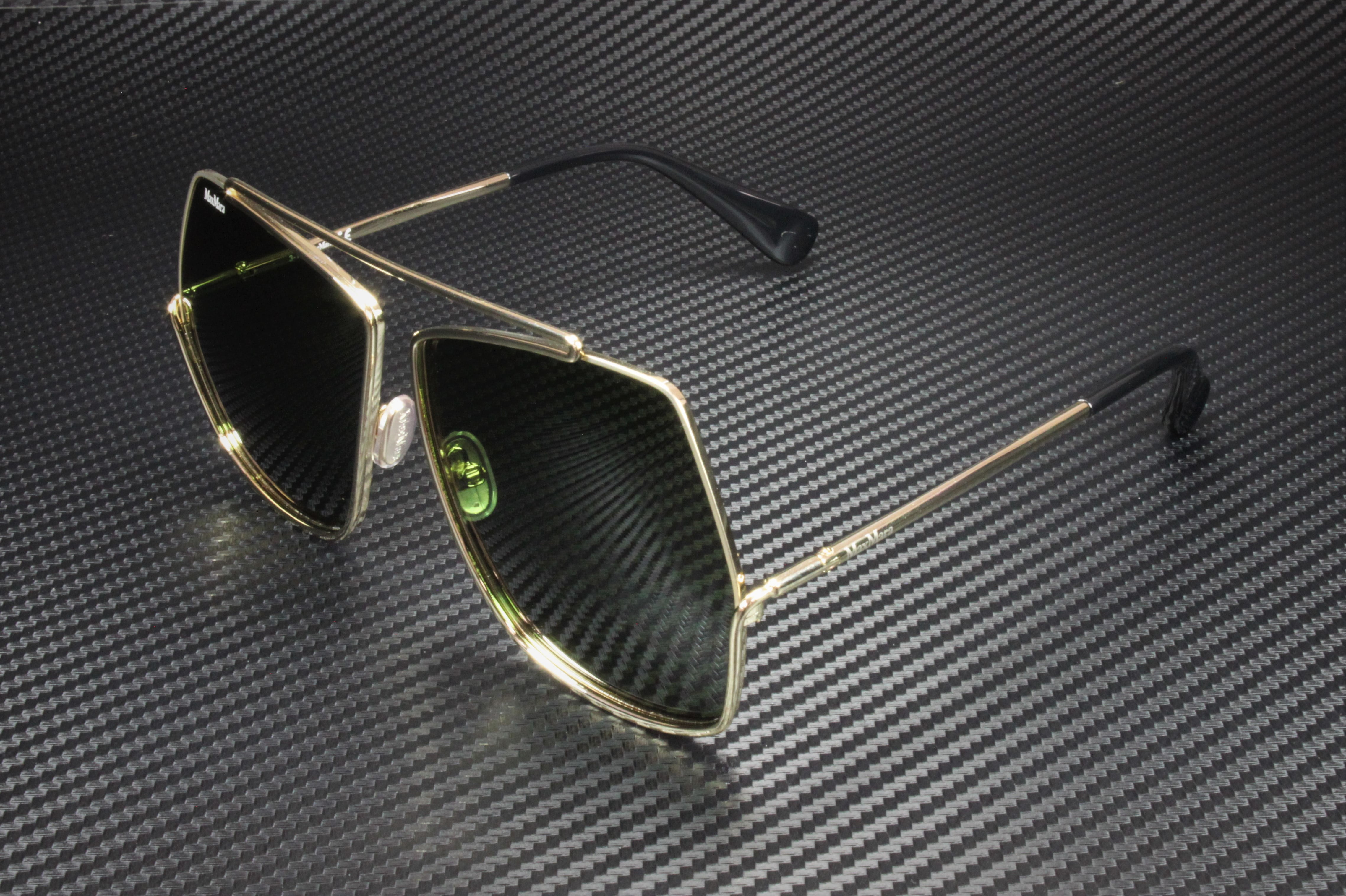 MaxMara MM 0006 Elsa Sunglasses in Shiny Pale Gold/Green 