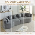 thumbnail image 5 of Leumius 111.5" Curved Sectional Sofa, Oversized Corduroy Modern Cloud Sofa with 6 Pillows,4 Seater Memory Foam Sofa with Deep Seat for Living Room,Gray Corduroy, 5 of 6