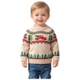 thumbnail image 3 of Splozh Winter Infant Knitted Sweater Christmas Tree Top Boys' Christmas Warm Sweater,Khaki,9-12 Months, 3 of 9