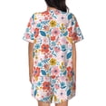 thumbnail image 6 of Daiia Floral Ditsy Pattern Womens Pajama Sets Short Sleeve Pajamas for Women Sets Soft Lounge Sets Casual Round Neck Sleepwear PJS-Medium, 6 of 7