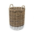 thumbnail image 2 of happimess Ternion Cottage Hand-Woven Rattan Nesting Baskets with Handles, Kubu Gray/White (Set of 3), BSK1000A-3SET, 2 of 9